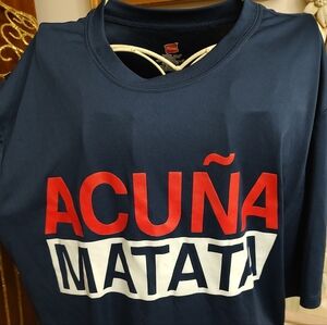Hanes "Acuna Matata" Cool Dri Tee Shirt Sports Talk ATL 100% Polyester Sz. Med.